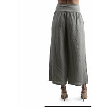 Load image into Gallery viewer, Banded Wide Leg Linen Crop Pocket Pants

