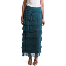 Load image into Gallery viewer, Silk Ruffle Maxi Skirt
