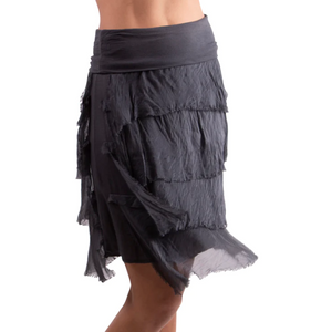 Short Silk Ruffle Skirt