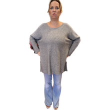 Load image into Gallery viewer, Boatneck Ribbed Sleeve Knit Sweater
