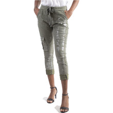 Load image into Gallery viewer, Metallic Cargo Crop Pants with Pockets
