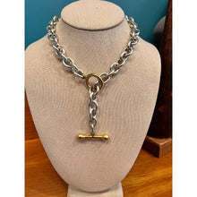 Load image into Gallery viewer, Silver Necklace with Gold Closure
