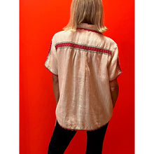 Load image into Gallery viewer, Embroidered Linen Cactus Bowling Shirt
