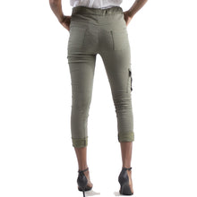 Load image into Gallery viewer, Metallic Cargo Crop Pants with Pockets
