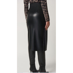 Faux Leather Tie Wrap Skirt