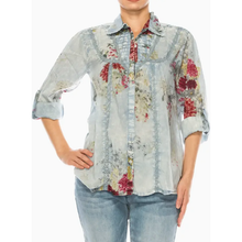 Load image into Gallery viewer, Vintage Floral Shirt with Lace Inserts and Pin Tucks

