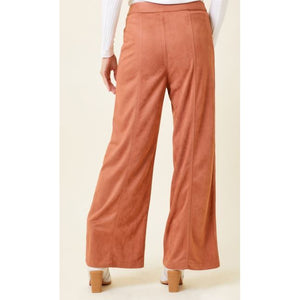 SUEDE STRAIGHT PANTS