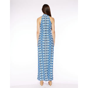 Maxi-Length V-Neck Microfiber Sleeveless Dress