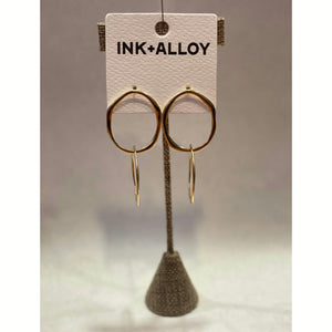 Leslie Double Circle Earrings Brass