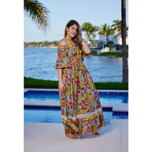 Load image into Gallery viewer, Multi-print, Off-shoulder, Smocked Party Dress
