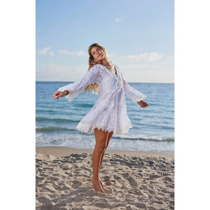 Long-sleeve Lace Beach Dress