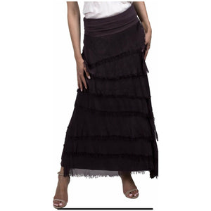 Silk Ruffle Maxi Skirt