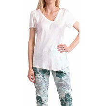 Load image into Gallery viewer, Short Sleeve Satin V-Neck Top
