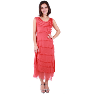 Long Sleeveless Ruffle Dress