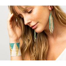 Load image into Gallery viewer, Luxe Stripe Fringe Earrings 4.25&quot;
