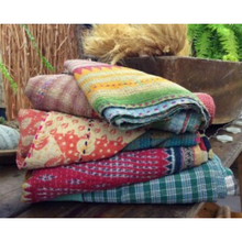 Load image into Gallery viewer, Kantha Blanket 60&quot;W x 90&quot;L
