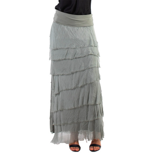 Silk Ruffle Maxi Skirt – Bokabuku