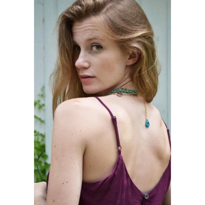 Turquoise Stranded Amethyst Colet Necklace