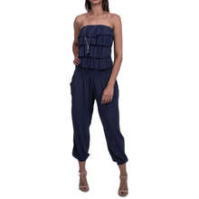 Load image into Gallery viewer, Strapless Knit Ruffle Jumpsuit with Pockets
