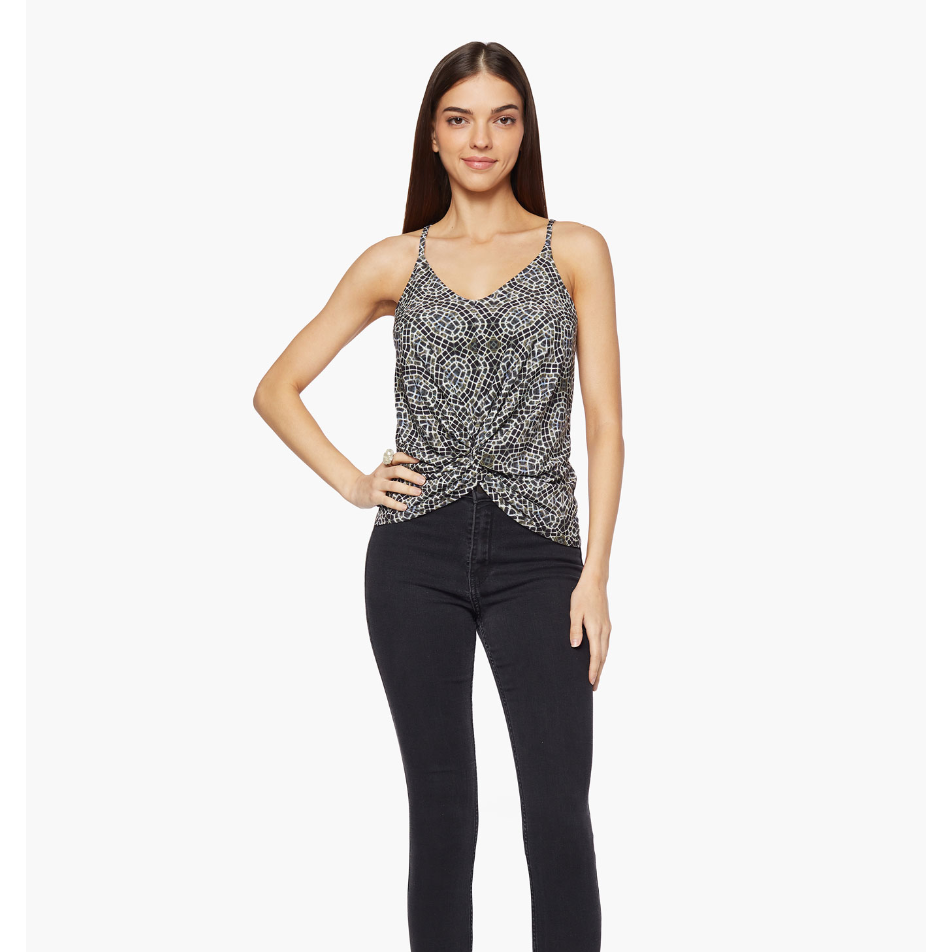 Microfiber Racerback Knotted Tank