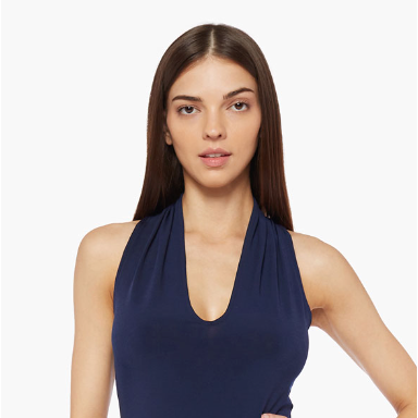 Sleeveless Microfiber Racerback Banded V-Neck