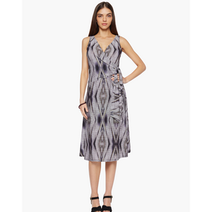 Microfiber V-Neck Sleeveless Wrap Dress