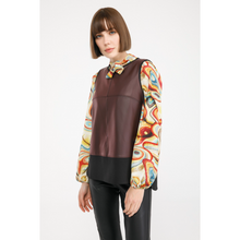Load image into Gallery viewer, Faux Leather and Knit Pull-Over Vest
