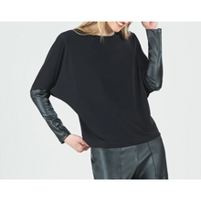 Load image into Gallery viewer, Dolman Sleeve with Faux Leather Arms Top
