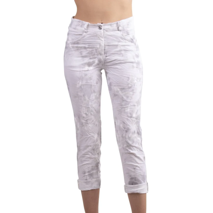 Fly Front Pocket Stretch Crop Pant
