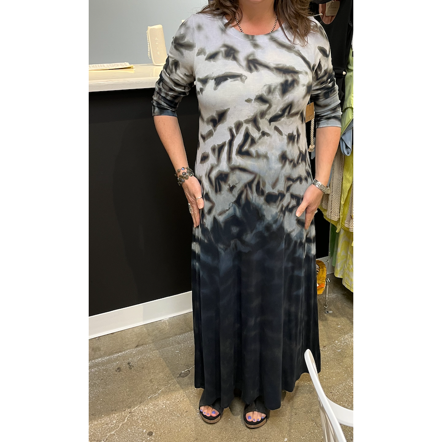 Long Sleeve Tie Dyed Maxi Dress