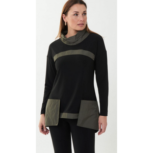 Two-Tone Funnel Neck Tunic