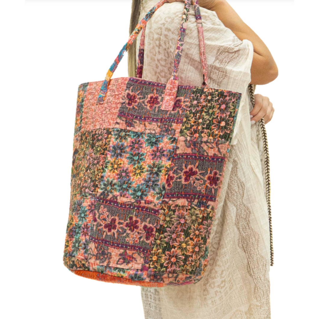 Tall Handled Kantha Tote