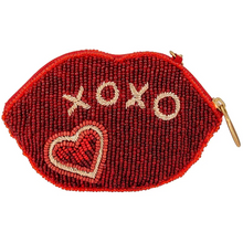 Load image into Gallery viewer, Beaded Pucker Up Key Ring Clutch
