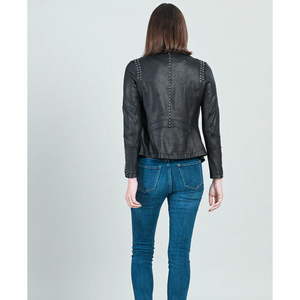 Faux Leather Studded Jacket