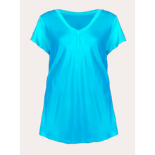 Load image into Gallery viewer, Satin V-Neck Short Sleeve Blouse
