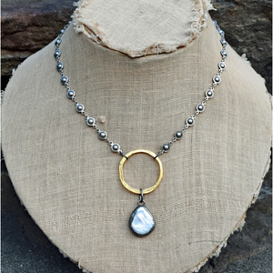 Freshwater Pearl & Gold Vermeil Ring Necklace