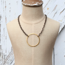Load image into Gallery viewer, Short Gold &amp; Bronze Hoop Necklace
