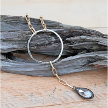 Load image into Gallery viewer, Gold &amp; Silver Long Crystal Drop Necklace
