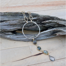 Load image into Gallery viewer, Sterling Silver Labradorite Long Drop Necklace
